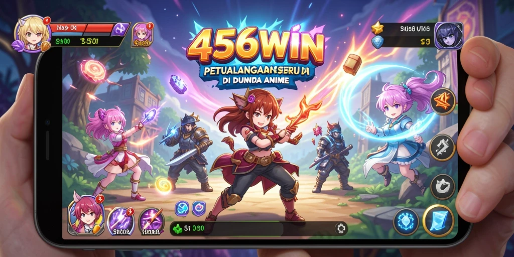 Screenshot 456WIN menampilkan karakter anime dalam aksi mendebarkan.