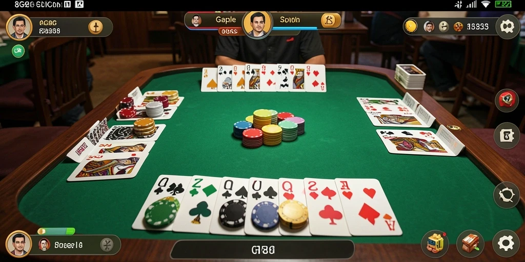 Tampilan gameplay seru dan interaktif 8G8G dalam permainan Gaple.