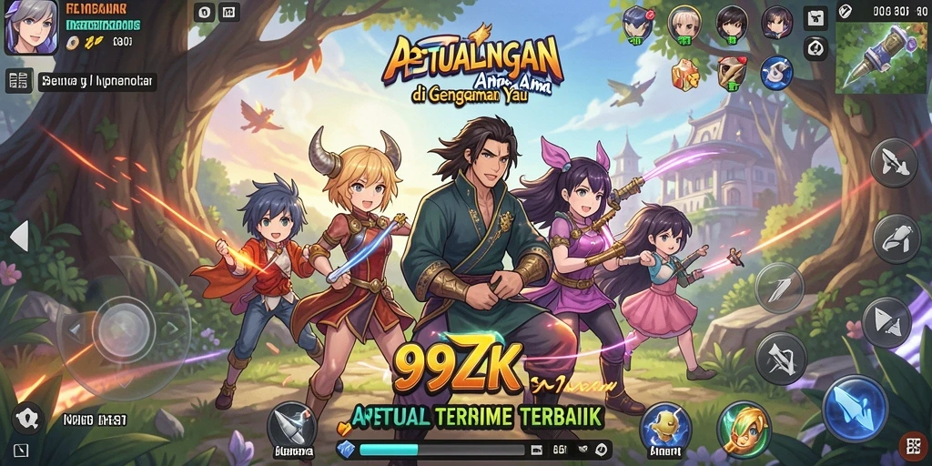 Tampilan gameplay yang epik dan karakter anime yang mengagumkan.