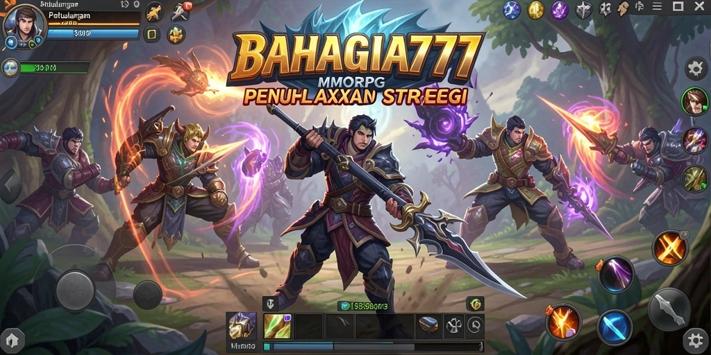 Tampilan gameplay seru di BAHAGIA777 dengan aksi petualangan MMORPG.