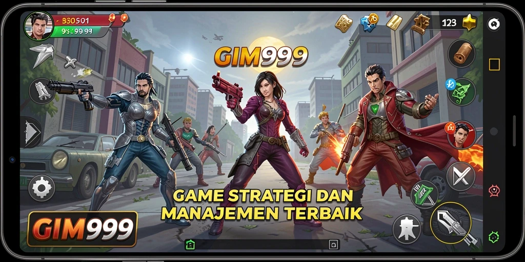 Tampilan gameplay menarik GIM999 dalam pertempuran SLG.