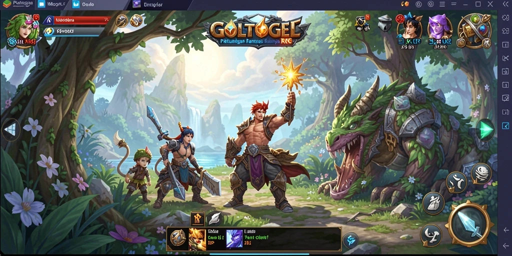 Tangkapan layar gameplay GOLTOGEL yang penuh aksi RPG.
