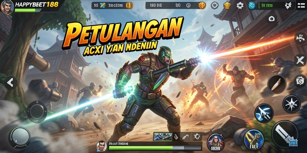 Tampilan gameplay <strong>HAPPYBET188</strong> yang penuh aksi dan menegangkan.