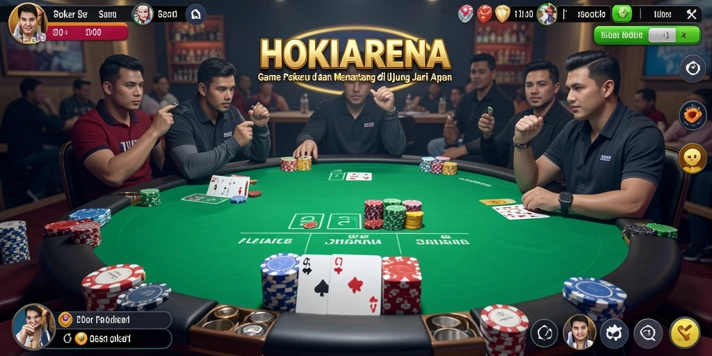 Tampilan gameplay HOKIARENA dengan pengalaman bermain Poker yang seru.