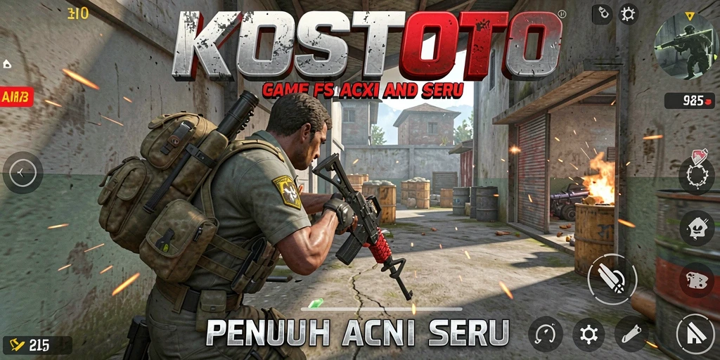 Screenshot KOSTOTO menunjukkan aksi tempur yang seru dan grafis menakjubkan.