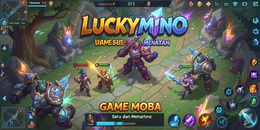 Tampilan gameplay seru dari LUCKYMINO dengan pertarungan tim yang mendebarkan.