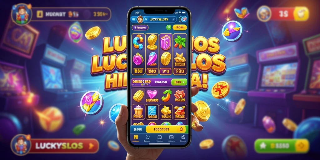 Tampilan menarik aplikasi LUCKYSLOTS dengan beragam permainan seru.