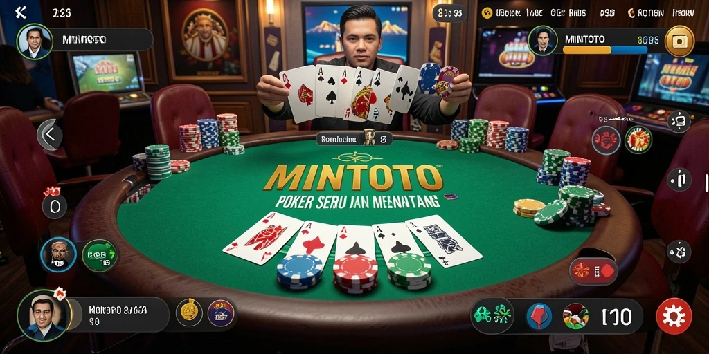 Screenshot MINTOTO menampilkan suasana permainan poker yang menarik dan kompetitif.