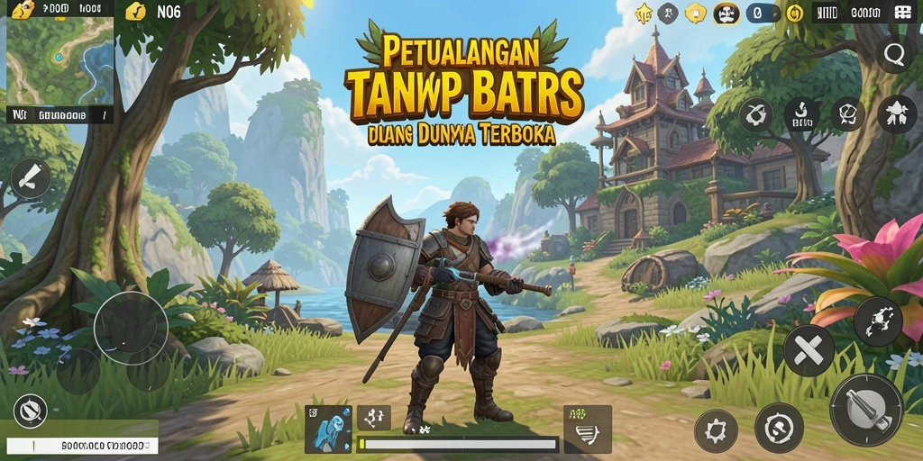 Screenshot menggambarkan aksi petualangan seru di dunia terbuka N06.