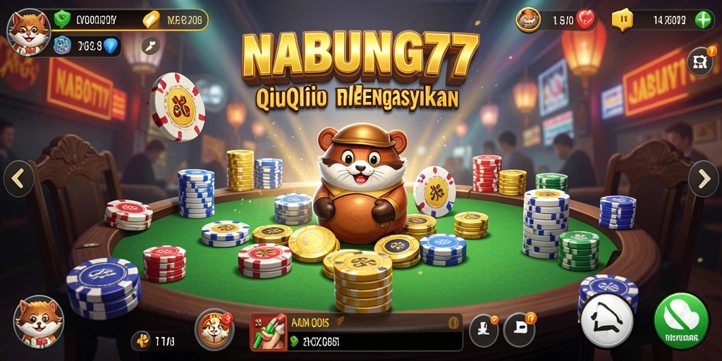 Screenshot utama NABUNG77 menampilkan gameplay QiuQiu yang seru.