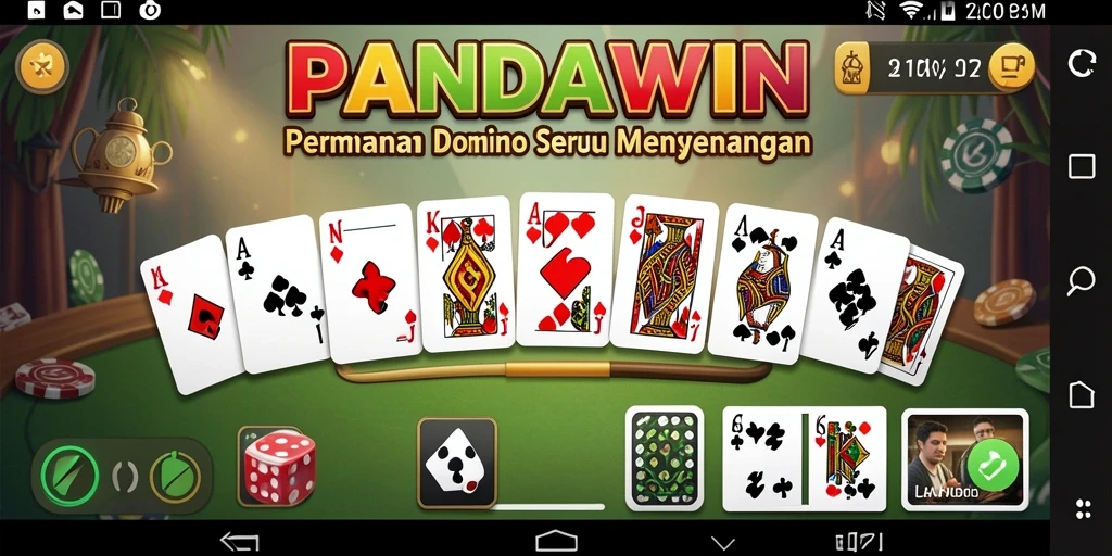 Tampilan gameplay seru dari permainan Domino PANDAWIN.