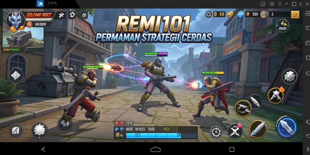 Screenshot REMI101 menunjukkan aksi strategi yang intens dan menegangkan.