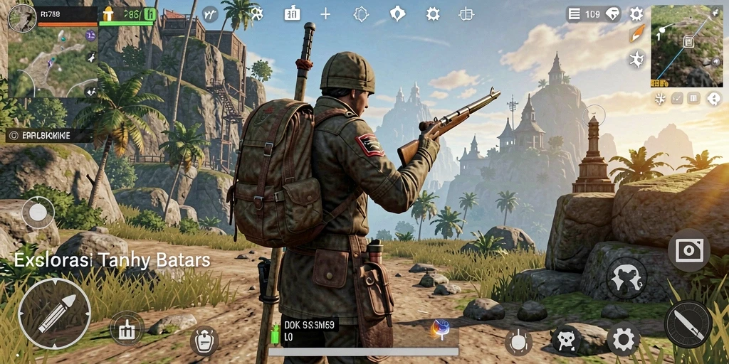 Tangkapan layar dari gameplay RP6789 yang menampilkan petualangan di dunia terbuka.
