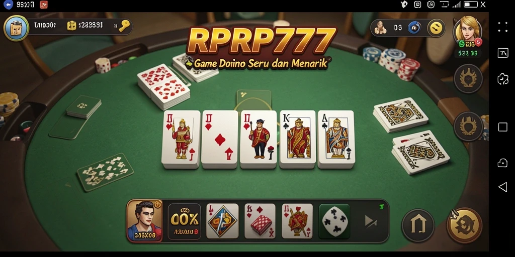 Screenshot RPRP777 menampilkan aksi seru dalam permainan Domino.