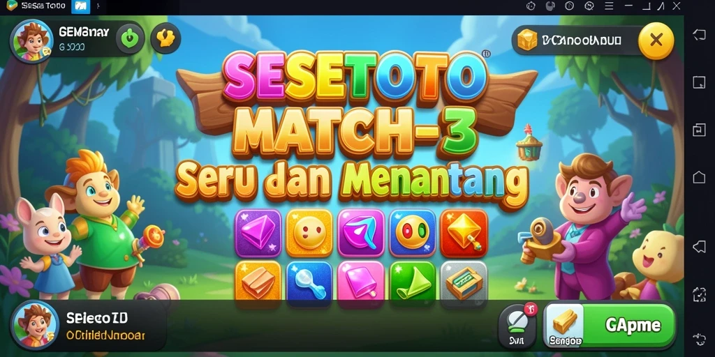 Gameplay seru SESETOTO dengan elemen Match-3 yang menarik.