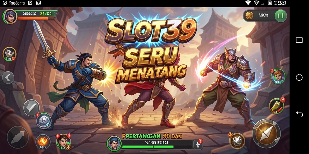 Tampilan pertarungan epik dalam SLOT39 dengan berbagai karakter.