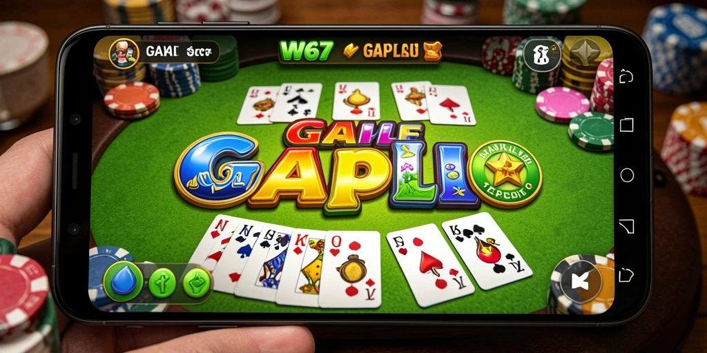 Tampilan gameplay W67 menampilkan keseruan bermain Gaple.