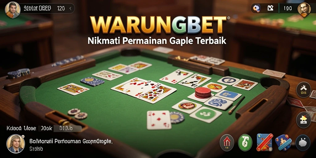Tampilan gameplay seru dalam permainan Gaple di WARUNGBET.