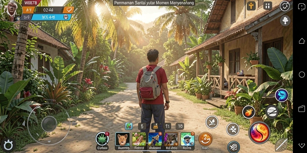 Tampilan gameplay WE878 yang penuh warna dan seru.