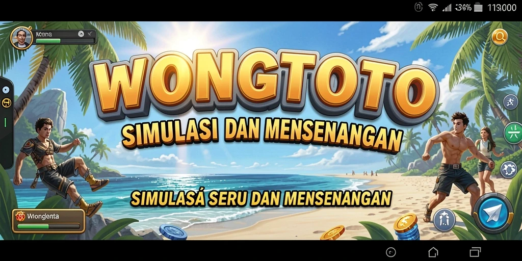 Screenshot gameplay WONGTOTO menunjukkan interaksi karakter yang seru.